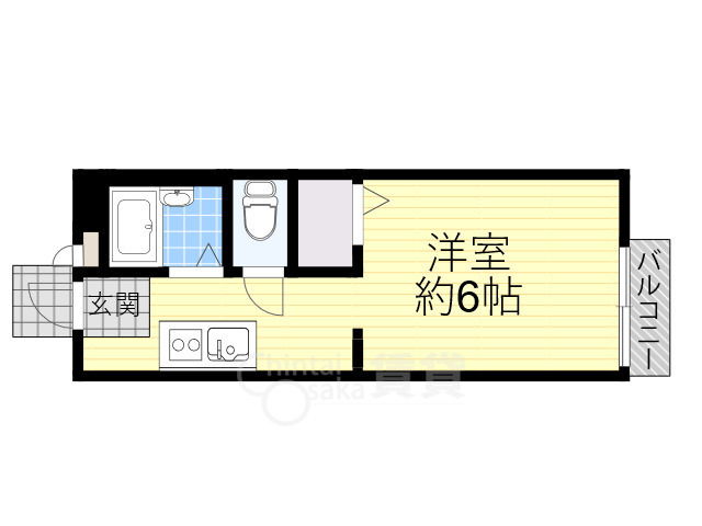 箕面市大字粟生外院のアパートの間取り