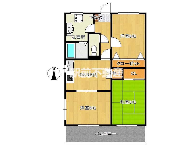 久留米市大善寺南のマンションの間取り