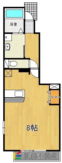 久留米市北野町高良のアパートの間取り