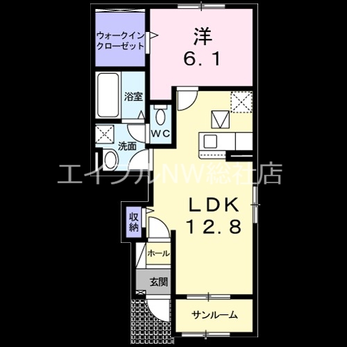 浅口市金光町占見新田のアパートの間取り