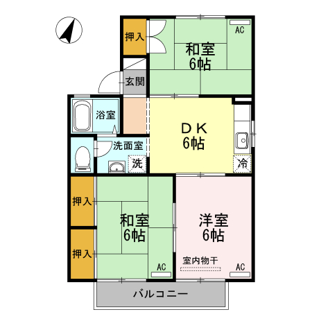 倉敷市玉島黒崎新町のアパートの間取り