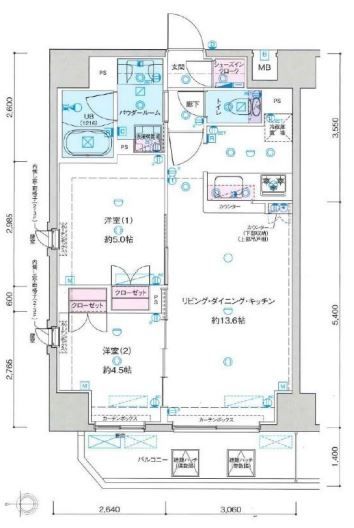 ＧＥＮＯＶＩＡ隅田川ｗｅｓｔ　ｓｋｙｇａｒｄｅｎの間取り