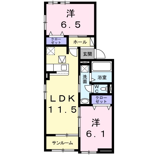 揖保郡太子町太田のアパートの間取り