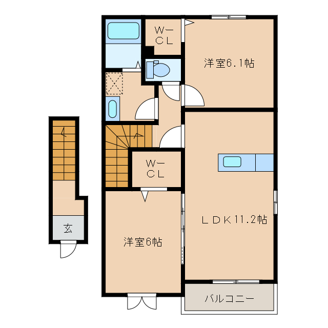 スカイスター南宮Bの間取り