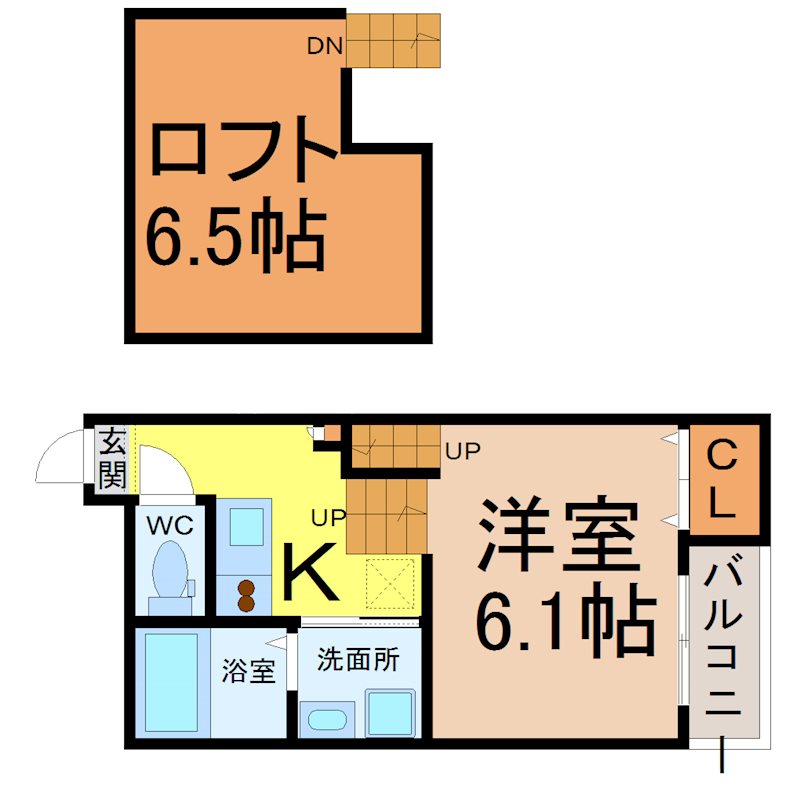 名古屋市中村区西米野町のアパートの間取り