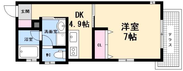 広島市西区庚午北のアパートの間取り