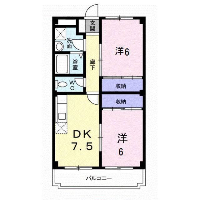 羽島市竹鼻町のアパートの間取り