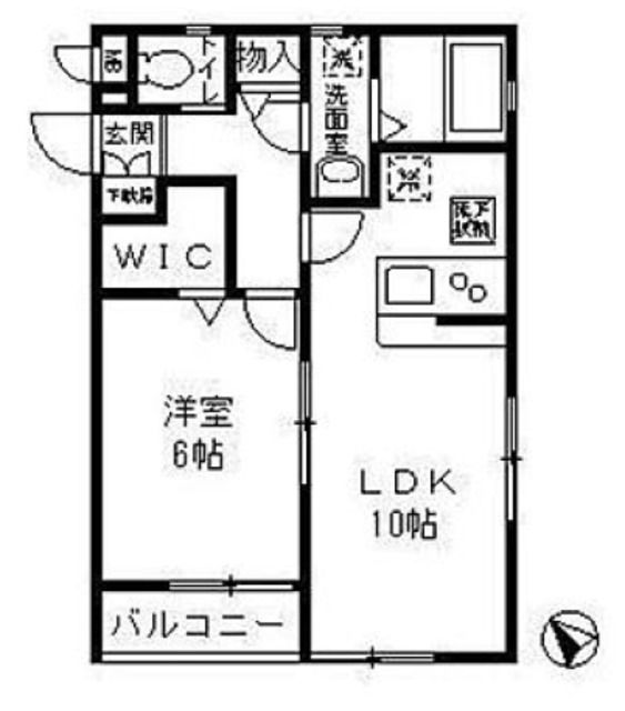 【三鷹市牟礼のアパートの間取り】