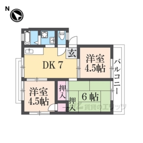 エクセレントハイツＢ棟の間取り