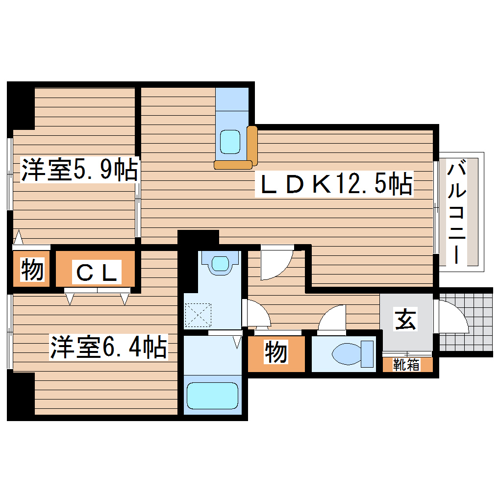 サンパティーク　D棟の間取り