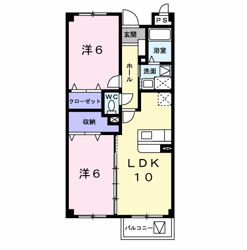 米子市淀江町佐陀のマンションの間取り