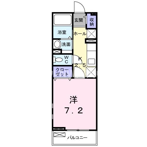 岡山市北区半田町のアパートの間取り