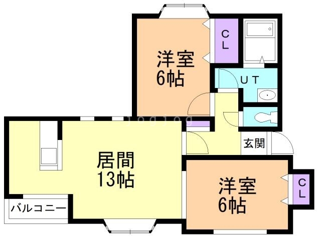 札幌市西区山の手七条のアパートの間取り