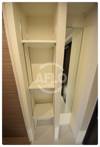 収納　ファーストフィオーレ天王寺　姿見、棚
