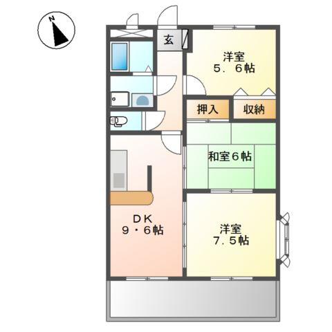 山陽電鉄本線 大塩駅 徒歩10分 2階建 築26年の間取り写真