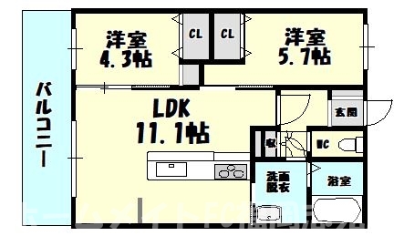 ＪＲ香椎線 宇美駅 徒歩6分 2階建 築11年の間取り写真