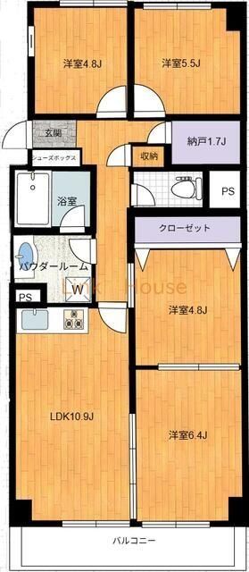 新交通ゆりかもめ 豊洲駅 徒歩10分 14階建 築46年の間取り写真