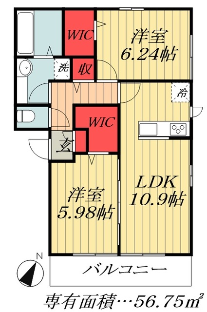 都営新宿線 瑞江駅 徒歩15分 3階建 築10年の間取り写真