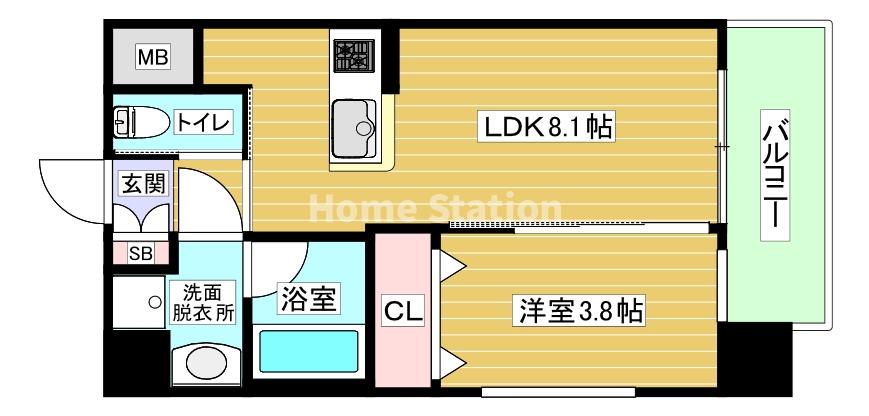 ＪＲ東西線 御幣島駅 徒歩3分 9階建 築7年の間取り写真