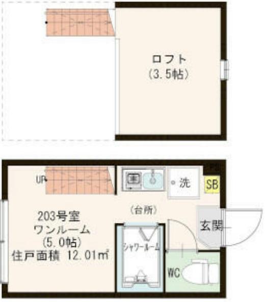 ＪＲ南武線 尻手駅 徒歩9分 2階建 築9年の間取り写真
