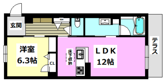 吹田市岸部北のマンションの間取り