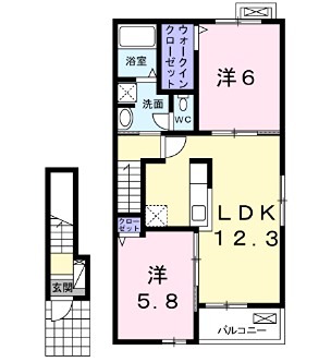 姫路市四郷町東阿保のマンションの間取り