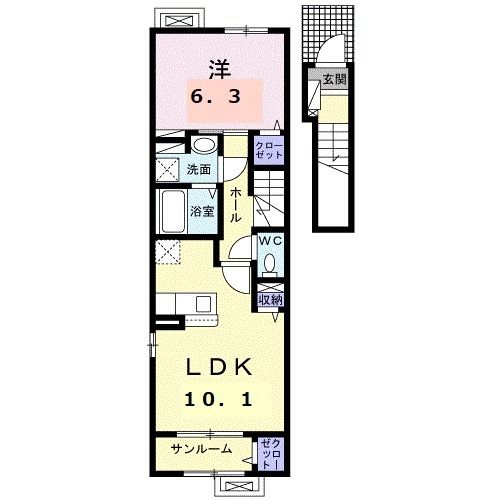 福井市下馬のアパートの間取り