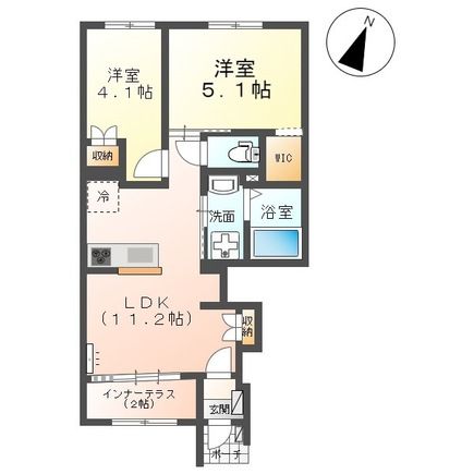 山武市成東のアパートの間取り