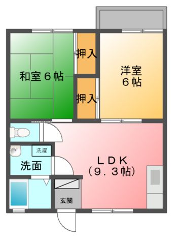 宇和島市伊吹町のアパートの間取り