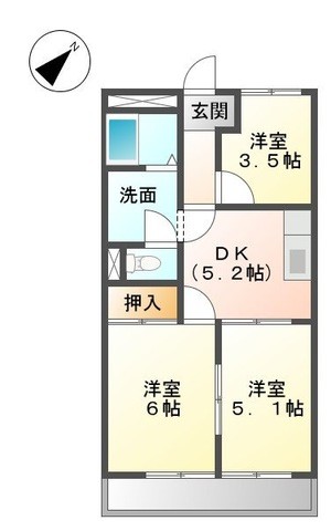 津市久居相川町のアパートの間取り