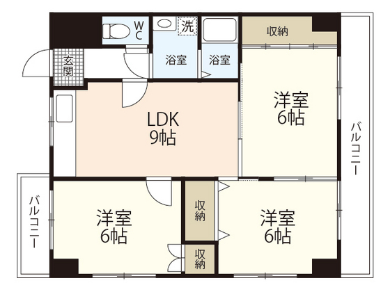 廿日市市地御前のマンションの間取り