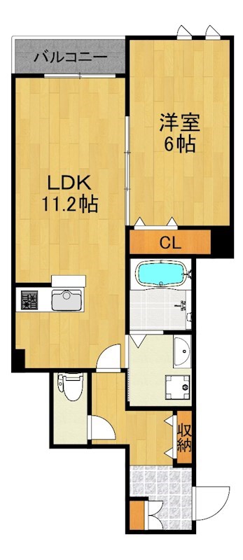 川崎市中原区小杉陣屋町のアパートの間取り