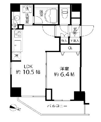 【港区南麻布のマンションの間取り】