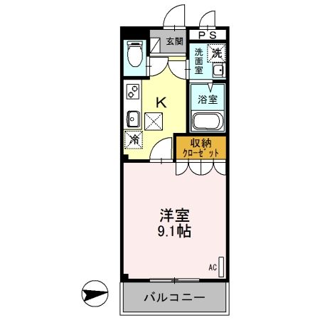 行田市大字長野のアパートの間取り