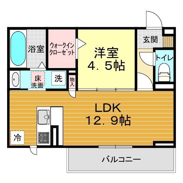 山口市小郡船倉町のアパートの間取り