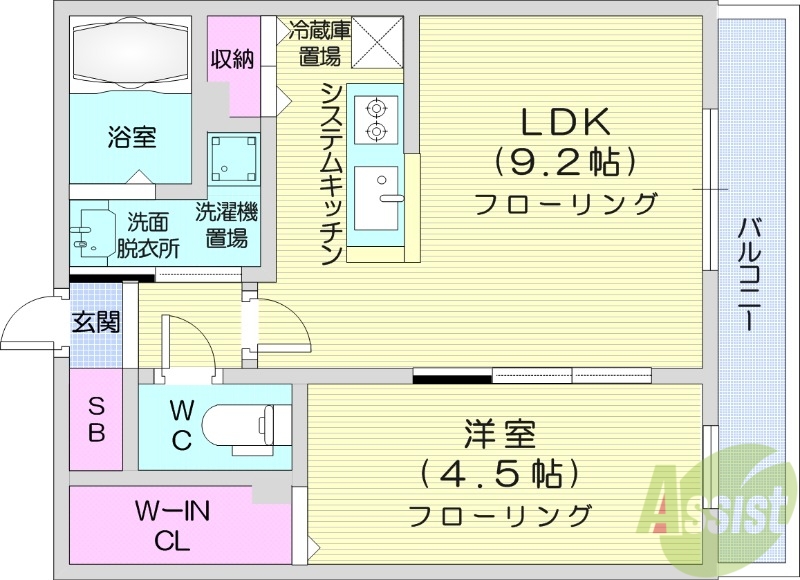 プライマル札幌桑園の間取り