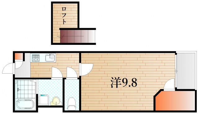 下関市笹山町のアパートの間取り