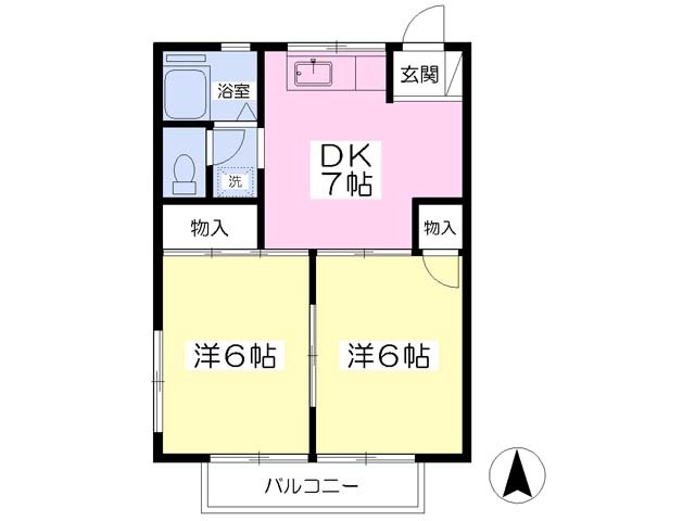 東原ハイツ２号棟の間取り