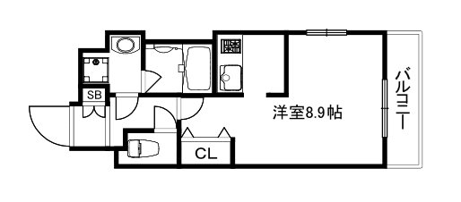 京都市南区西九条大国町のマンションの間取り