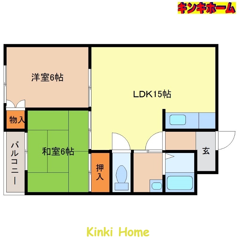 和歌山市南汀丁のマンションの間取り