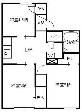 毛野南ハイツの間取り