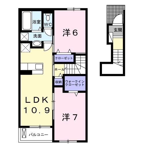 八街市大木のアパートの間取り