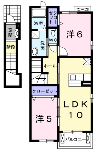 サンヒルズ城南Cの間取り