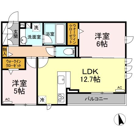 野秋ハイツIIの間取り