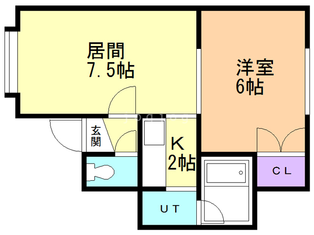 札幌市西区宮の沢二条のアパートの間取り