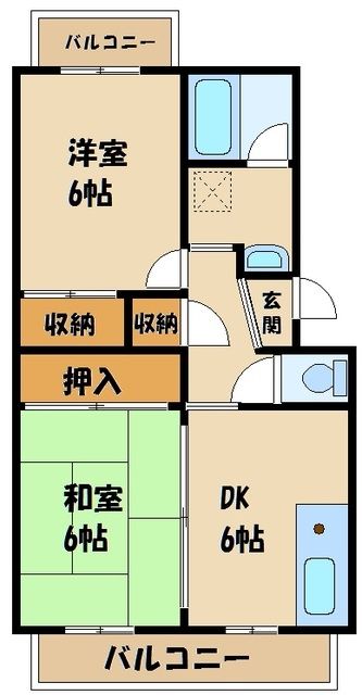 西東京市中町のマンションの間取り