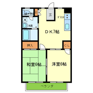 伊丹市大鹿のアパートの間取り