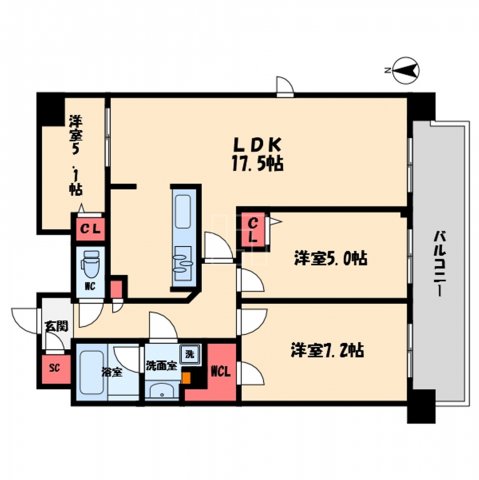 大阪市浪速区戎本町のマンションの間取り