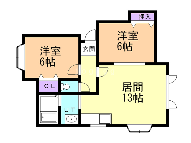 札幌市西区山の手七条のアパートの間取り