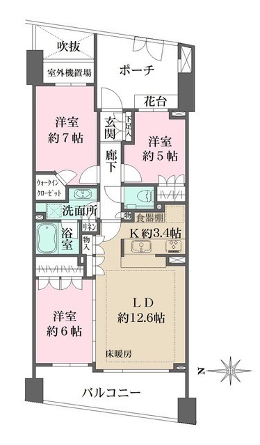 世田谷区千歳台のマンションの間取り